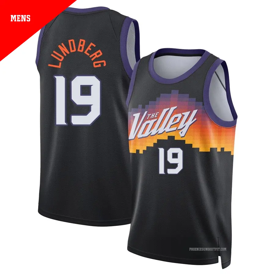 ＃19 Men's Gabriel Lundberg Phoenix Suns 2025/26 Swingman Black City Edition Jersey