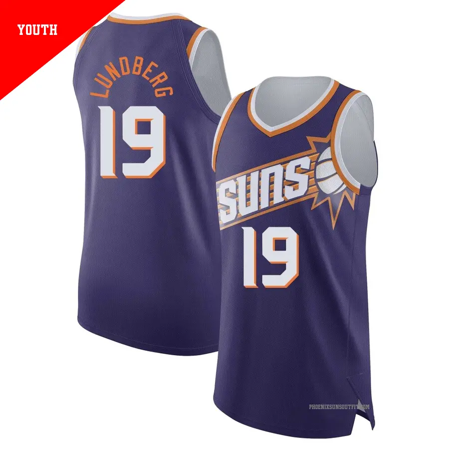 ＃19 Youth Gabriel Lundberg Phoenix Suns 2024/25 Authentic Purple Icon Edition Jersey