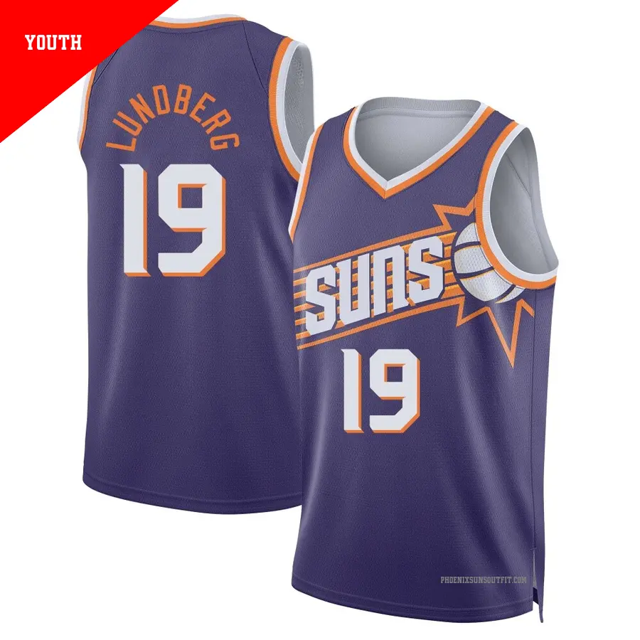 ＃19 Youth Gabriel Lundberg Phoenix Suns 2024/25 Swingman Purple Icon Edition Jersey